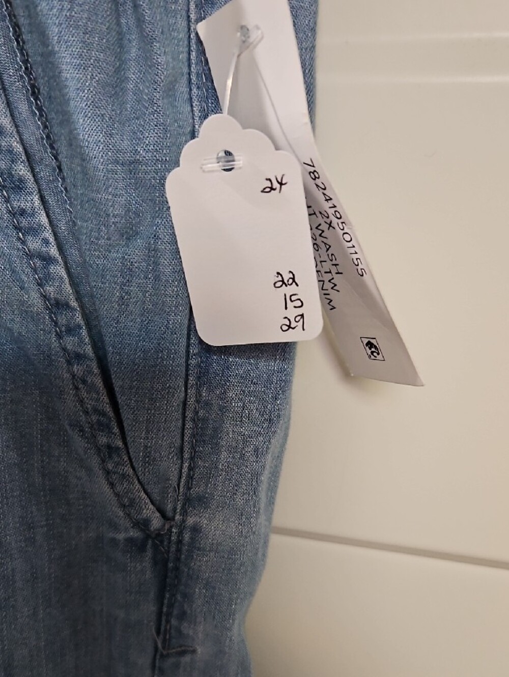 Nine West Light Blue Wide-Leg Pants with Drawstring - Picture 2 of 4